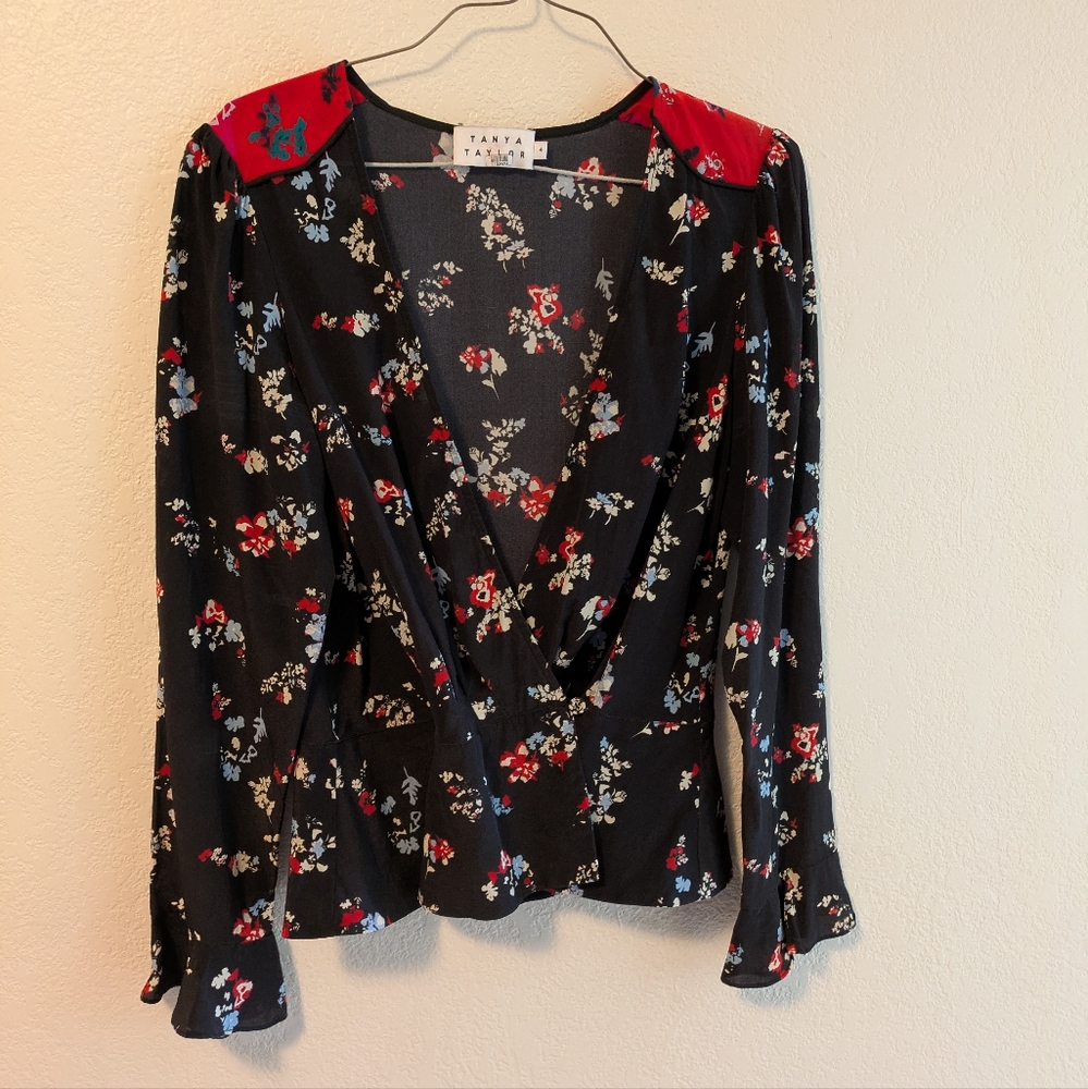Tanya Taylor 100%Silk Floral Clusters Clio Top - Picture 6 of 11